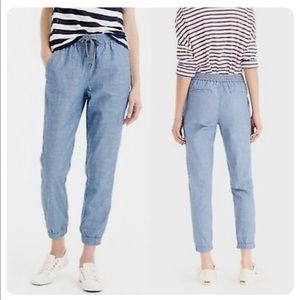 J. Crew Point Sur Chambray Joggers Sz 0